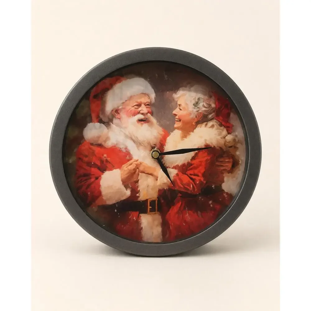 Rae Dunn Christmas Santa Clock 8” Easel Tabletop Hand Altered Holiday Decor